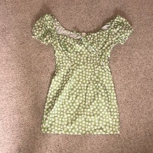 Sage green floral dress